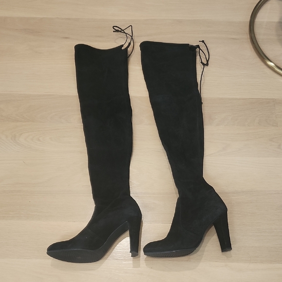 Stuart Weitzman Highland Black Over-the-Knee Boots - Picture 1 of 9